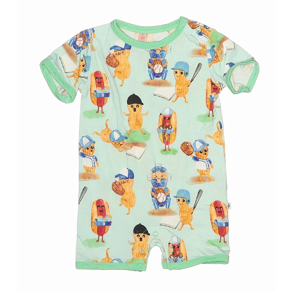 Birdie Bean Bamboo Baseball Treats Romper Size 12-18mo